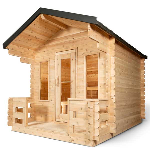 Dundalk Leisure Craft Georgian Outdoor Cabin Sauna with Porch CTC88 PW