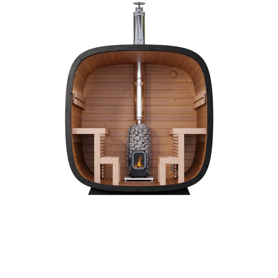 Leil® Black Cube Comfort Outdoor Sauna Kit