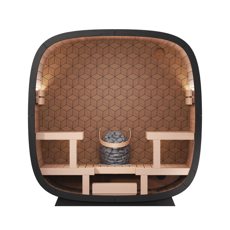 Leil® Black Cube Premium Outdoor Sauna Kit