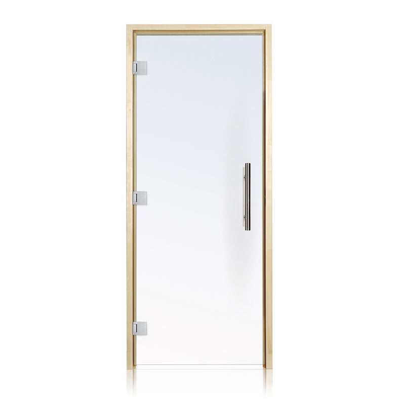 Prosaunas Aspen, Prehung Clear ADA Glass Sauna Door 36x81 (Left 3 Silver Hinges)