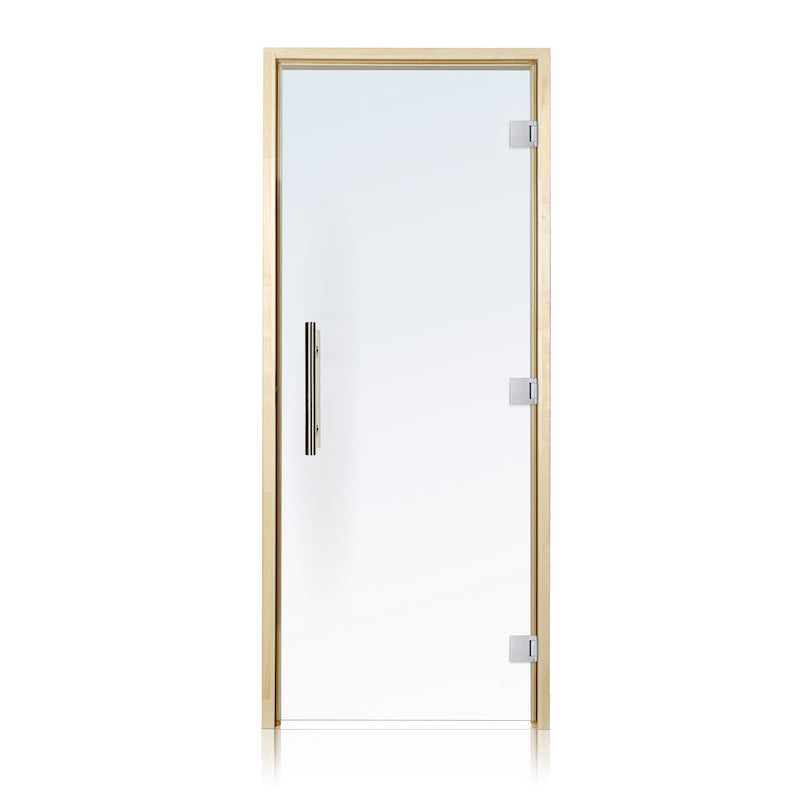 Prosaunas Aspen, Prehung Clear ADA Glass Sauna Door 36x81 (Right 3 Silver Hinges)