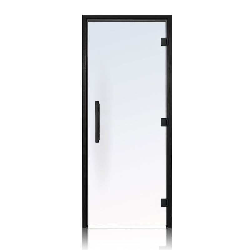 Prosaunas Black Alder, Prehung Clear ADA Glass Sauna Door 36x81 (Right 3 Black Hinges)