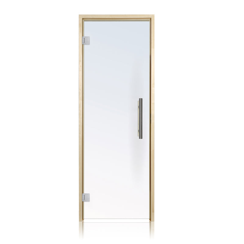 Prosaunas Aspen, Prehung Clear Glass Sauna Door 24x81  (Left Silver Hinges)