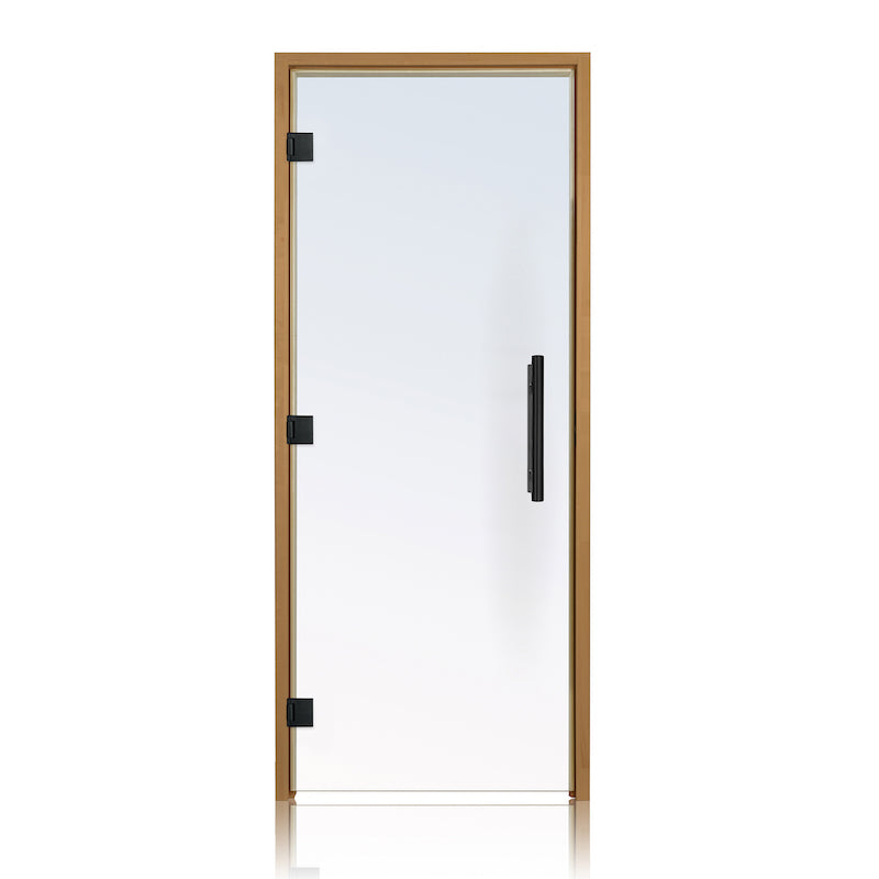 Prosaunas Thermo-Aspen, Prehung Clear ADA Glass Sauna Door 36x81 (Left 3 Black Hinges)