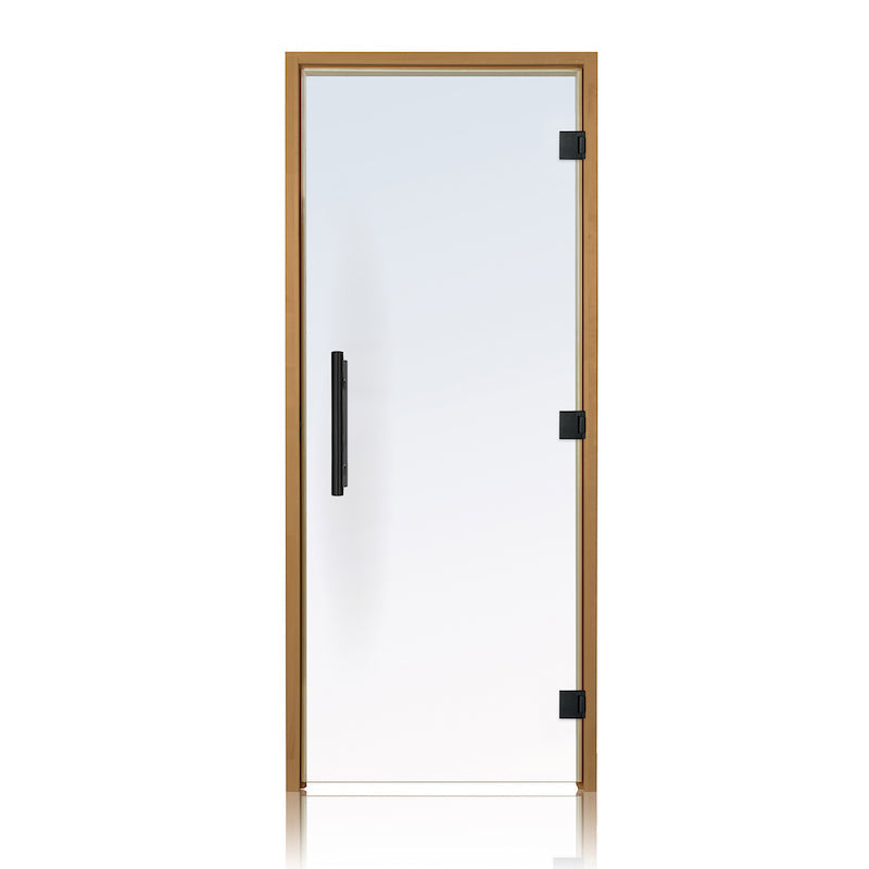 Prosaunas Thermo-Aspen, Prehung Clear ADA Glass Sauna Door 36x81 (Right 3 Black Hinges)