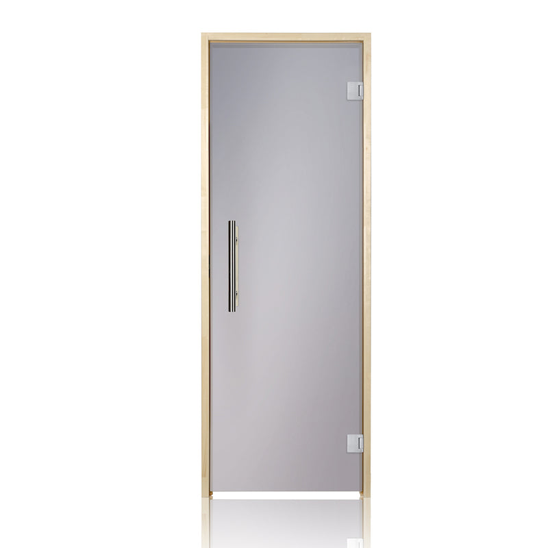 Prosaunas Aspen Frame, Tinted Prehung Glass Sauna Door 24x73 (Right Silver Hinges)