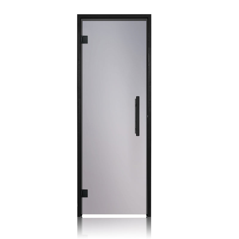 Prosaunas Black Alder Frame, Prehung Tinted Glass Sauna Door 24x73 (Left Black Hinges)