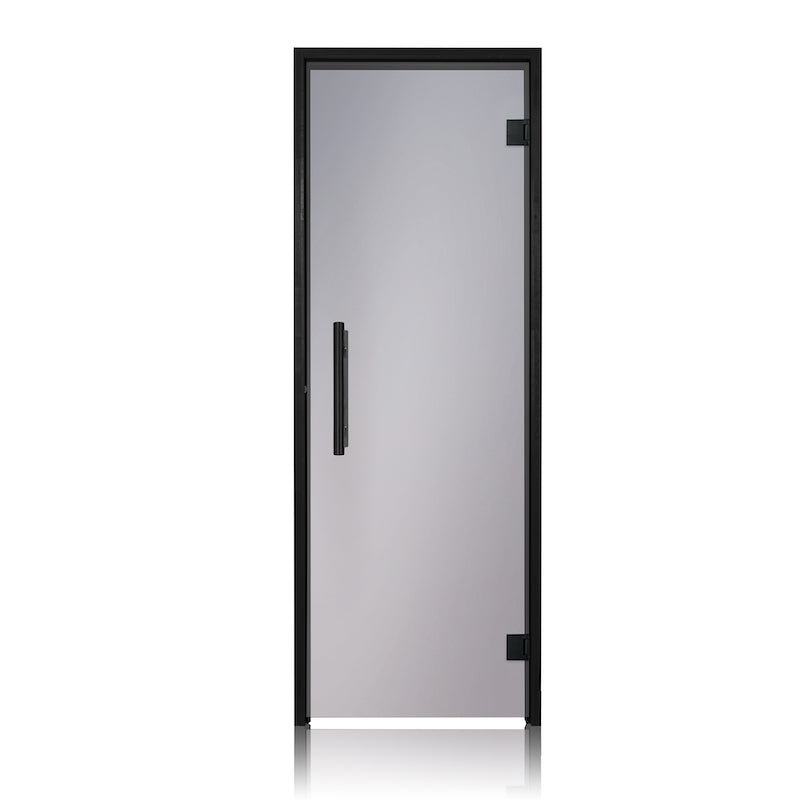 Prosaunas Black Alder Frame, Prehung Tinted Glass Sauna Door 24x73 (Right Black Hinges)