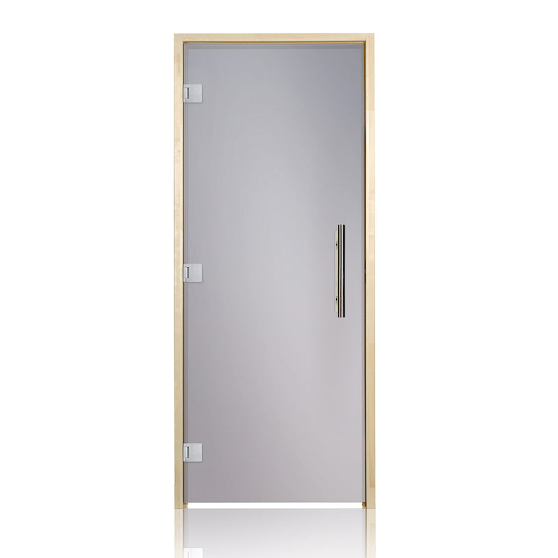 Prosaunas Aspen, Prehung Tinted Glass Sauna Door 24x81 (Left Silver 3 Hinges)