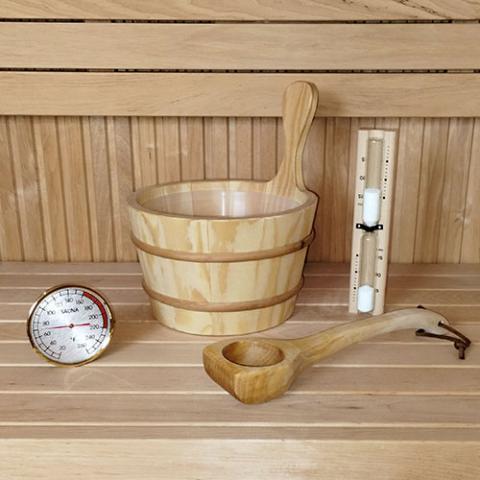 SaunaLife Bucket, Ladle, and Thermometer Sauna Accessory Package