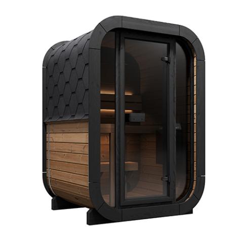 SaunaLife CL3G | Outdoor 2-Person Cube Sauna Kit with Panoramic Window