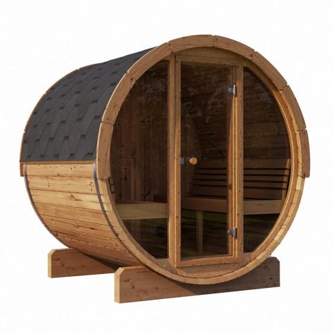 SaunaLife Ergo E7G Barrel Sauna with Glass Front