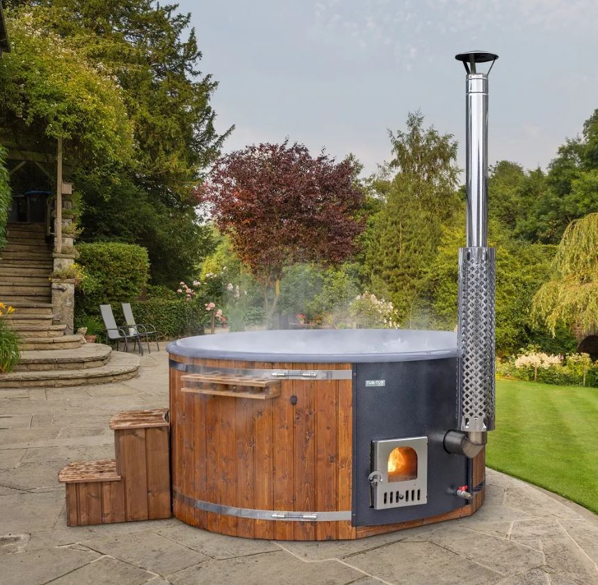 SaunaLife Model S4N Wood-Fired Hot Tub - 6 Person Wood Fired Hot Tub